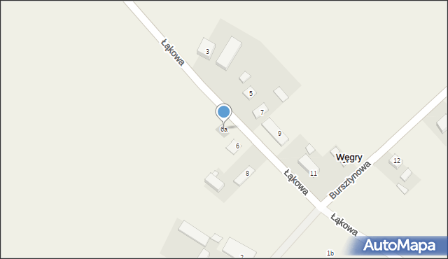 Węgry, Bursztynowa, 6a, mapa Węgry