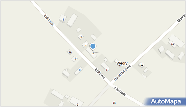 Węgry, Bursztynowa, 9, mapa Węgry