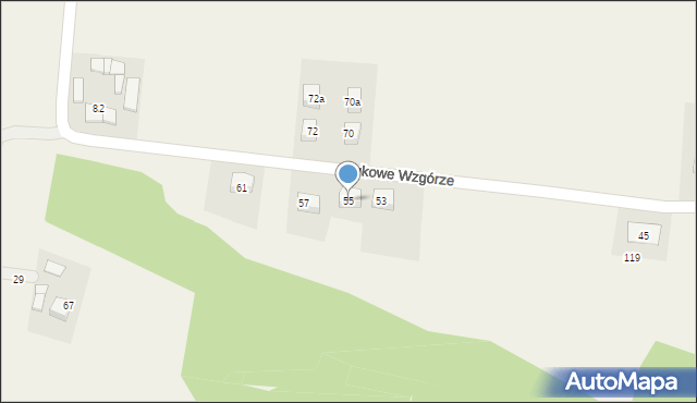 Wilczkowice, Bukowe Wzgórze, 55, mapa Wilczkowice