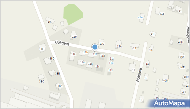 Wioska, Bukowa, 11f, mapa Wioska