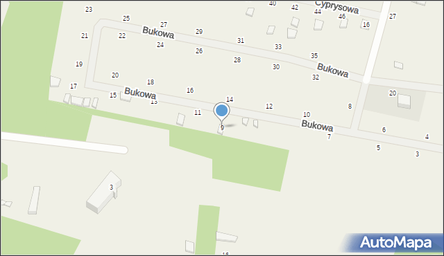 Wisełka, Bukowa, 9, mapa Wisełka