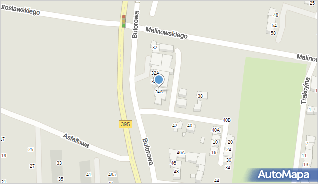 Wrocław, Buforowa, 34A, mapa Wrocławia