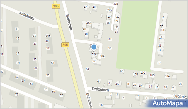 Wrocław, Buforowa, 52A, mapa Wrocławia