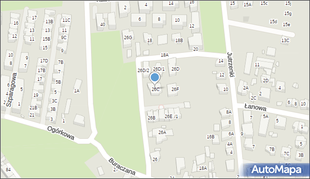 Wrocław, Buraczana, 26C, mapa Wrocławia
