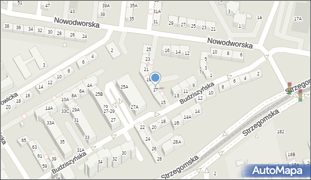 Wrocław, Budziszyńska, 17, mapa Wrocławia