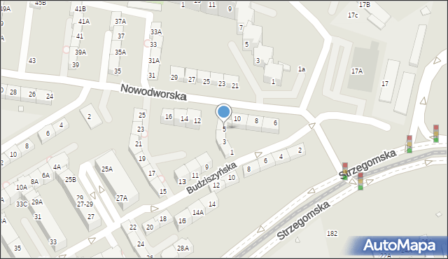 Wrocław, Budziszyńska, 5, mapa Wrocławia