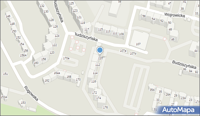 Wrocław, Budziszyńska, 110, mapa Wrocławia