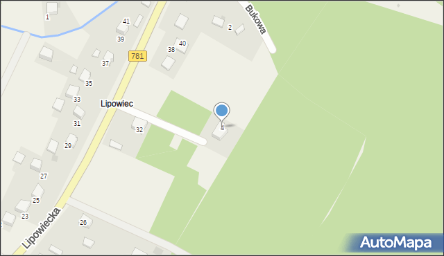 Wygiełzów, Bukowa, 4, mapa Wygiełzów