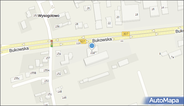 Wysogotowo, Bukowska, 11a, mapa Wysogotowo