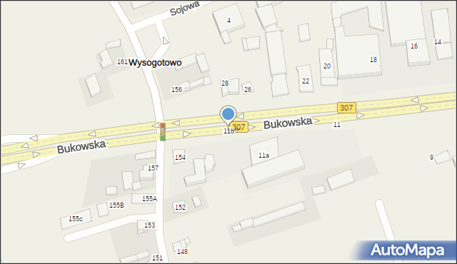 Wysogotowo, Bukowska, 11b, mapa Wysogotowo