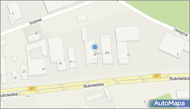 Wysogotowo, Bukowska, 12, mapa Wysogotowo