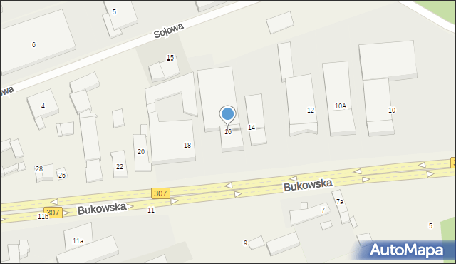 Wysogotowo, Bukowska, 16, mapa Wysogotowo