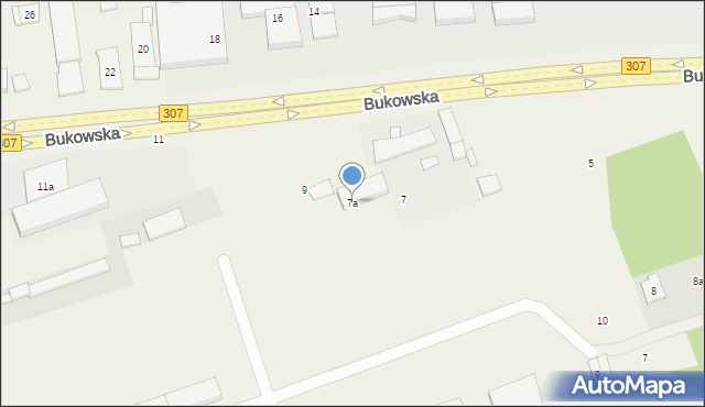 Wysogotowo, Bukowska, 7a, mapa Wysogotowo