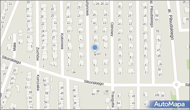 Wyszków, Bursztynowa, 6, mapa Wyszków