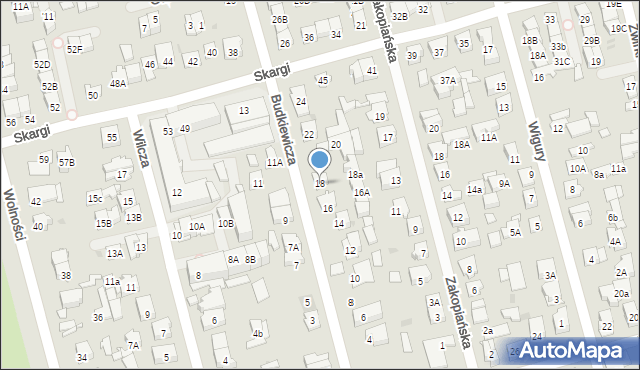 Ząbki, Budkiewicza Konstantego, ks., 18, mapa Ząbki