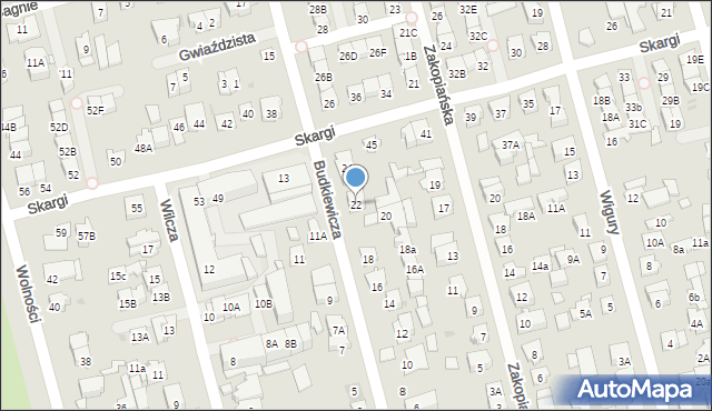 Ząbki, Budkiewicza Konstantego, ks., 22, mapa Ząbki