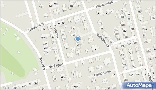 Ząbki, Budkiewicza Konstantego, ks., 25, mapa Ząbki
