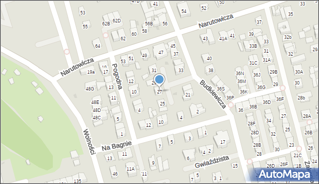 Ząbki, Budkiewicza Konstantego, ks., 27, mapa Ząbki