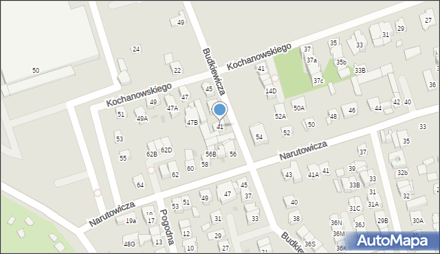 Ząbki, Budkiewicza Konstantego, ks., 41, mapa Ząbki