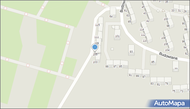 Zabrze, Budowlana, 105, mapa Zabrza