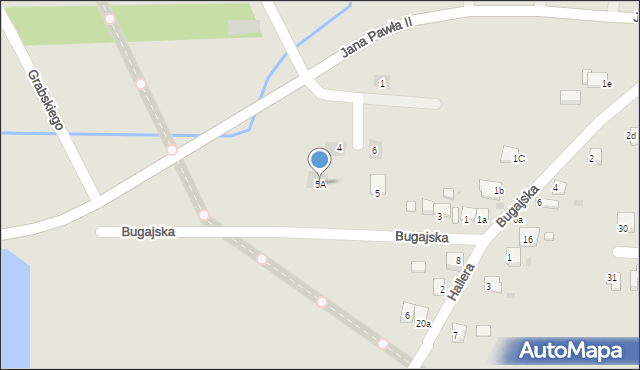 Zator, Bugajska, 5A, mapa Zator