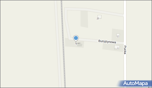 Żelistrzewo, Bursztynowa, 5, mapa Żelistrzewo