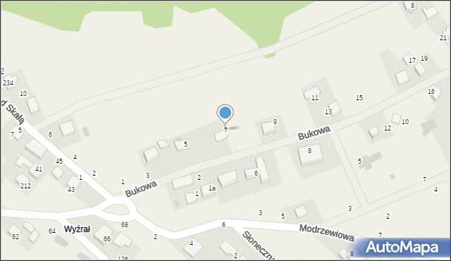 Zelków, Bukowa, 7, mapa Zelków