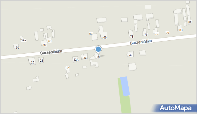 Złoczew, Burzenińska, 36, mapa Złoczew