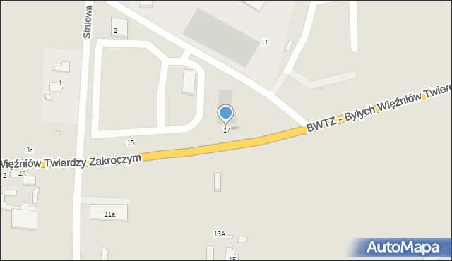 Zakroczym, BWTZ - Byłych Więźniów Twierdzy Zakroczym, 17, mapa Zakroczym