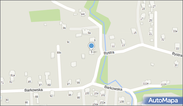 Bielsko-Biała, Bystra, 7, mapa Bielsko-Białej