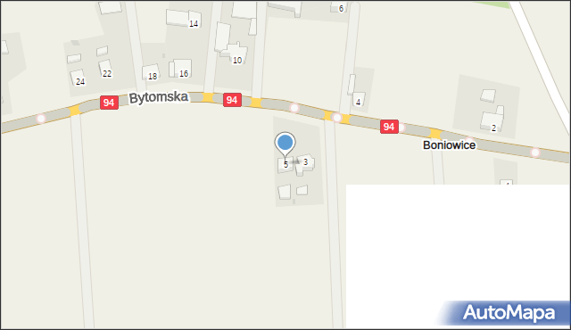 Boniowice, Bytomska, 5, mapa Boniowice