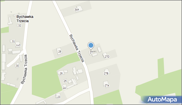 Bychawka Trzecia, Bychawka Trzecia, 27, mapa Bychawka Trzecia