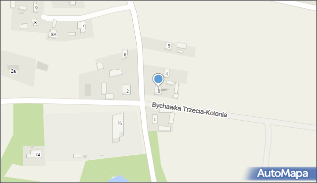 Bychawka Trzecia, Bychawka Trzecia, 3, mapa Bychawka Trzecia