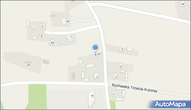 Bychawka Trzecia, Bychawka Trzecia, 6, mapa Bychawka Trzecia