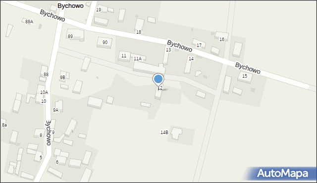 Bychowo, Bychowo, 12A, mapa Bychowo
