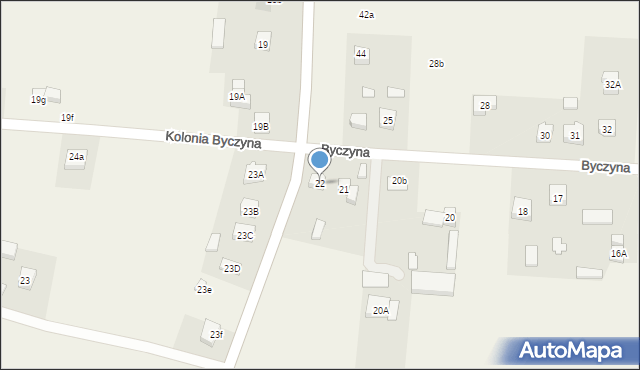 Byczyna, Byczyna, 22, mapa Byczyna