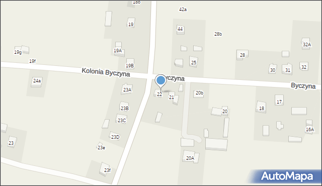 Byczyna, Byczyna, 22a, mapa Byczyna