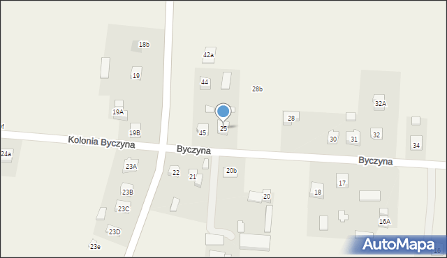 Byczyna, Byczyna, 25, mapa Byczyna