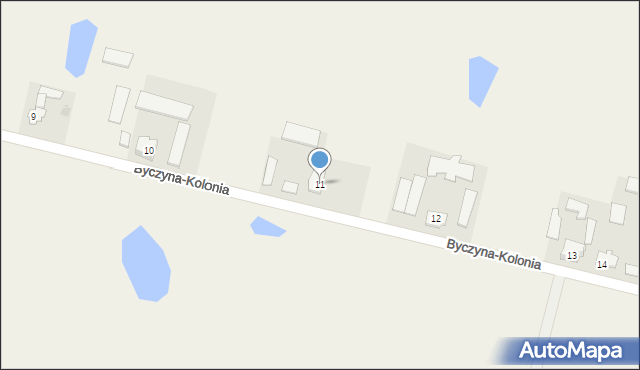 Byczyna-Kolonia, Byczyna-Kolonia, 11, mapa Byczyna-Kolonia