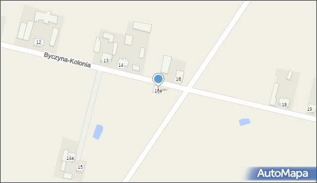 Byczyna-Kolonia, Byczyna-Kolonia, 16a, mapa Byczyna-Kolonia