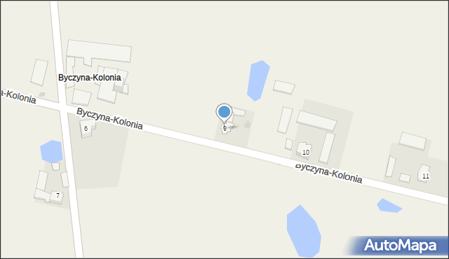 Byczyna-Kolonia, Byczyna-Kolonia, 9, mapa Byczyna-Kolonia