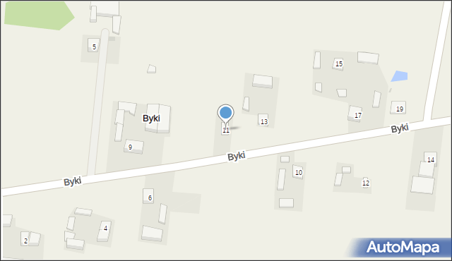 Byki, Byki, 11, mapa Byki