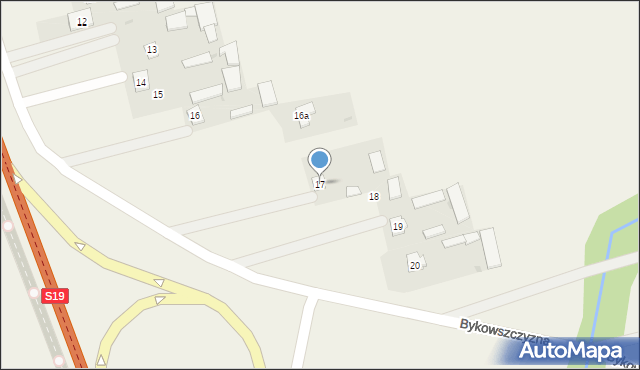 Bykowszczyzna, Bykowszczyzna, 17, mapa Bykowszczyzna