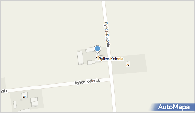 Bylice-Kolonia, Bylice-Kolonia, 25, mapa Bylice-Kolonia