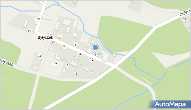 Byłyczek, Byłyczek, 1, mapa Byłyczek