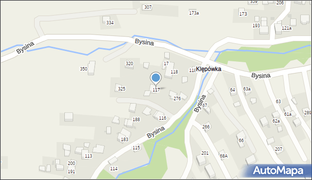 Bysina, Bysina, 117, mapa Bysina