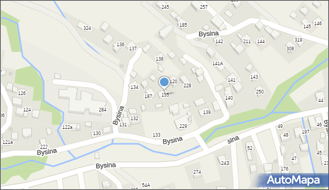 Bysina, Bysina, 135, mapa Bysina