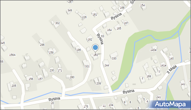 Bysina, Bysina, 161, mapa Bysina