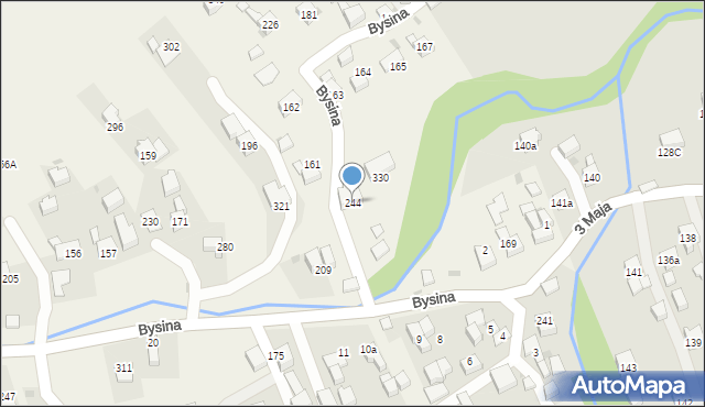 Bysina, Bysina, 244, mapa Bysina