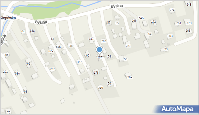 Bysina, Bysina, 267, mapa Bysina